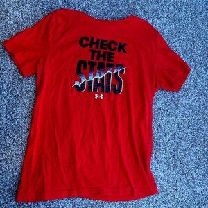 Under Armour Youth Large Red Check The Stats T-Shirt